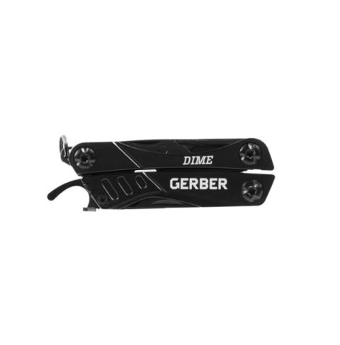 Mini multitool Gerber Dime czarny 12w1, brelok kieszonkowy EDC scyzoryk ze stali nierdzewnej