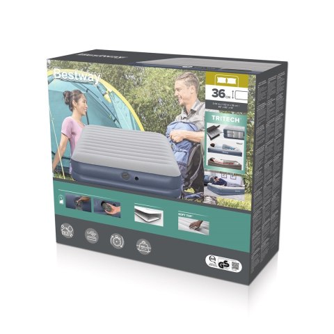 Materac Dmuchany Queen 2-Osobowy Bestway 6716T 152x203 Pompka Akumulatorowa USB