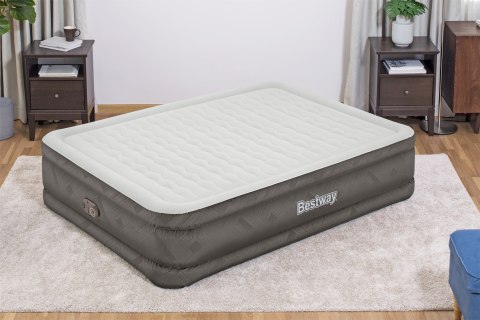 Materac Dmuchany Queen Bestway 69050 152x203 Fortech Pompka Elektryczna 350 kg