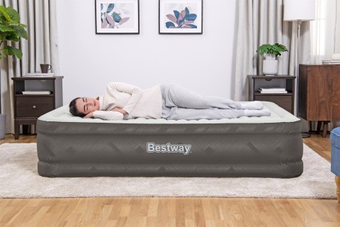Materac Dmuchany Queen Bestway 69050 152x203 Fortech Pompka Elektryczna 350 kg