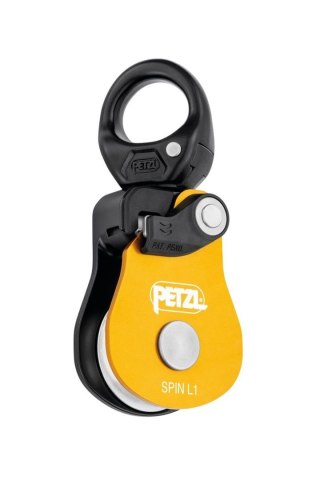 Bloczek pojedynczy z krętlikiem Petzl Spin L1 Żółty/Czarny