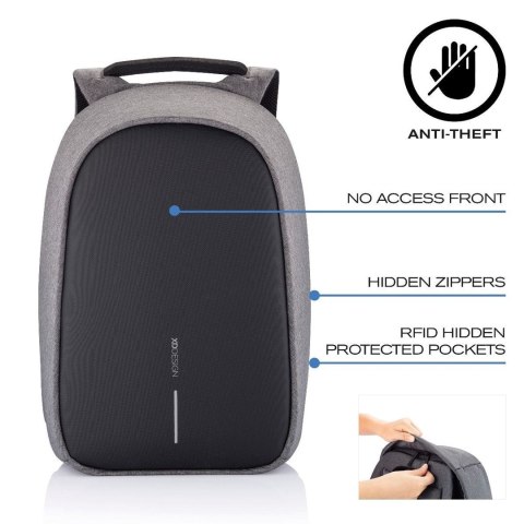 Plecak antykradzieżowy XD Design Bobby Hero XL 21,5 l Szary
