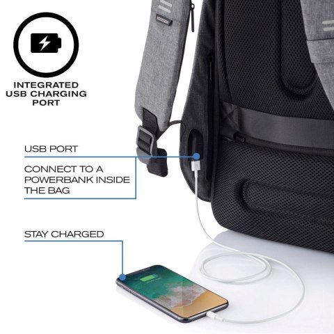 Plecak antykradzieżowy XD Design Bobby Hero XL 21,5 l Szary