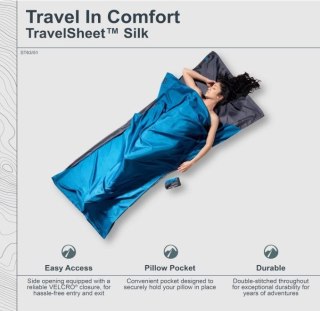 Cocoon TravelSheet Śpiwór prostokątny Bawełna Niebieski