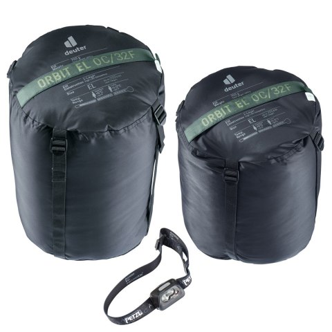 Deuter Orbit EL 0C/32F Dorosły Śpiwór typu mumia Tkanina, Polietylenosulfon (PES), Ripstop Zielony