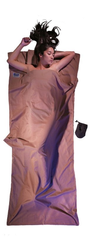 Cocoon ECT25 - egipska bawełniana wkładka do śpiwora 220 x 90 cm khaki