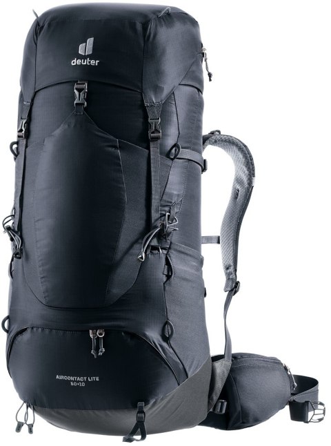 Plecak trekkingowy Deuter Aircontact Lite 50 + 10L Czarno-Szary (Black-Graphite)