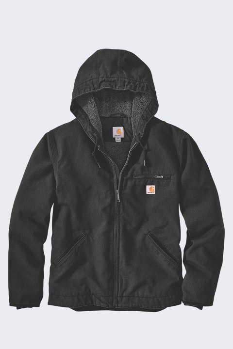 Kurtka męska zimowa Carhartt Washed Duck Sherpa Lined Czarna Rozmiar L
