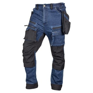 SPODNIE ROBOCZE DENIM WZMOCNIENIA CORDURA, GRANATOWE, ROZ. M