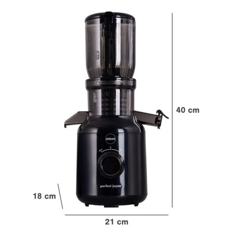 ELDOM WYCISKARKA WOLNOOBROTOWA PJ350 250 W CZARNA DWA FILTRY NOWEJ GENERACJI HEAVY PRESS