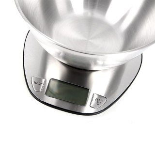 ELDOM WAGA KUCHENNA ELEKTRONICZNA WK320S RENA DOKŁADNOSĆ 1 G WAŻY DO 5 KG WYŚWIETLACZ LED STALOWA Z MISKĄ