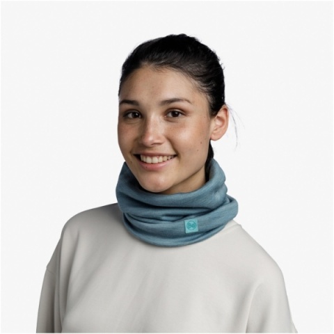 Zestaw Komin BUFF MERINO HEAVYWEIGHT + Opaska termoaktywna BUFF MERINO WIDE HEADBAND w jednolitym kolorze POOL