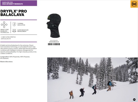 Kominiarka BUFF Dryflx Pro sportowa czarna unisex