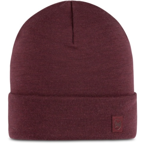 Zestaw Czapka BUFF MERINO HEAVYWEIGHT BEANIE + Komin na szyję BUFF KNITTED w kolorach GARNET/NECKWARMER