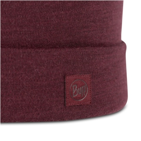 Zestaw Czapka BUFF MERINO HEAVYWEIGHT BEANIE + Komin na szyję BUFF KNITTED w kolorach GARNET/NECKWARMER