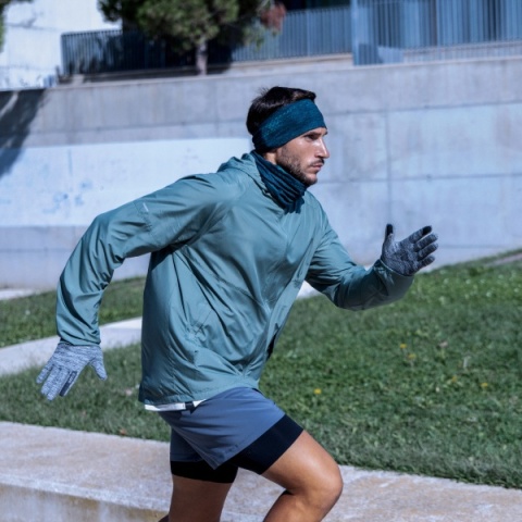 Zestaw Opaska BUFF MERINO WIDE HEADBAND + Komin BUFF MERINO HEAVYWEIGHT w jednolitym kolorze OCEAN