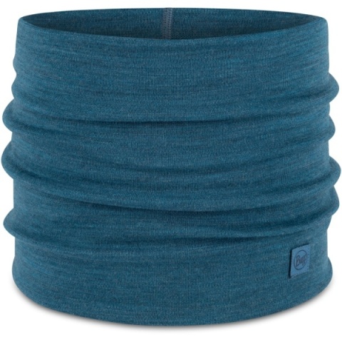 Zestaw Opaska BUFF MERINO WIDE HEADBAND + Komin BUFF MERINO HEAVYWEIGHT w jednolitym kolorze OCEAN