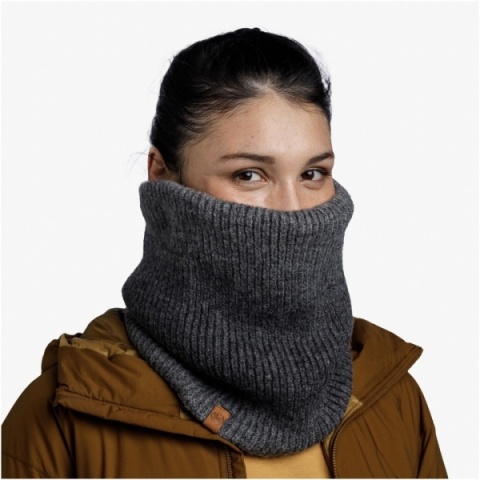 Zestaw dwukolorowy Czapka BUFF KNITTED BEANIE MERIX + Komin na szyję BUFF Knitted OPALINE/GRAPHITE